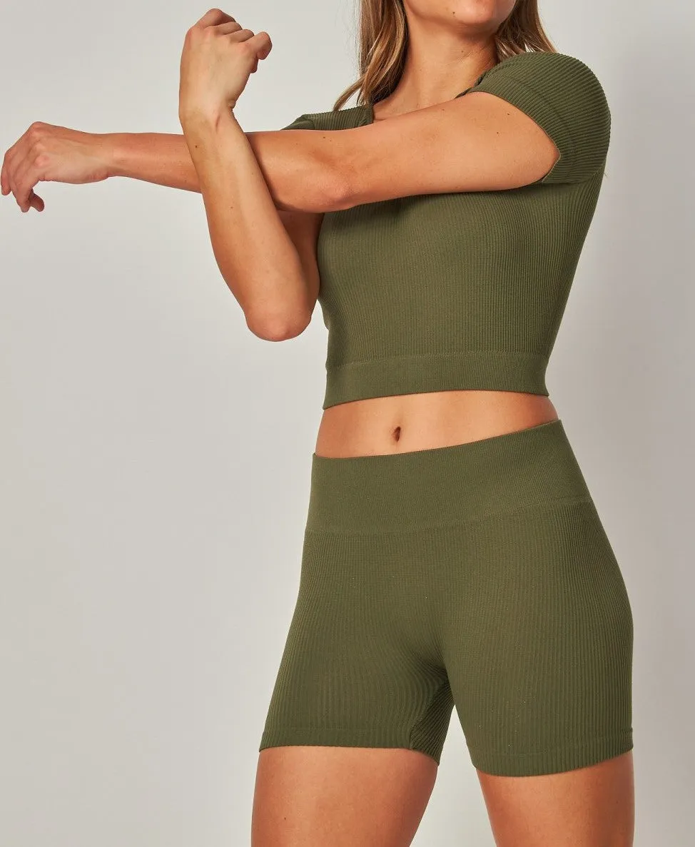 SET11P - RIBBED SS TOP & SHORTS SET (2PCS)