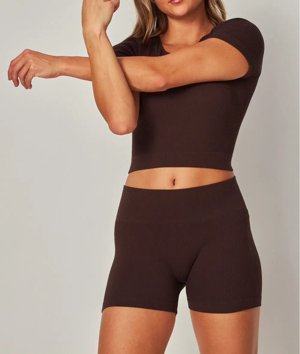 SET11P - RIBBED SS TOP & SHORTS SET (2PCS)