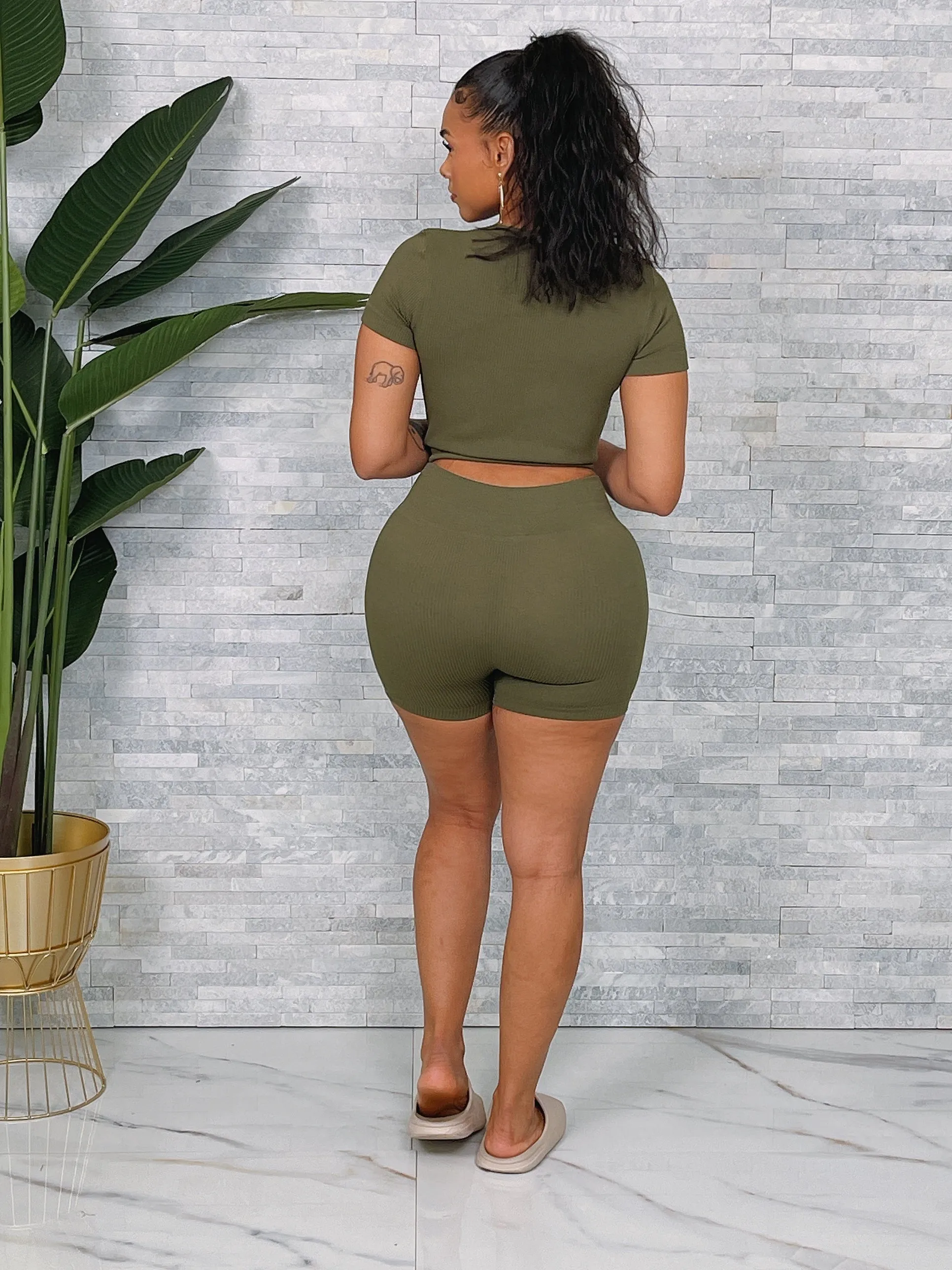 SET11P - RIBBED SS TOP & SHORTS SET (2PCS)