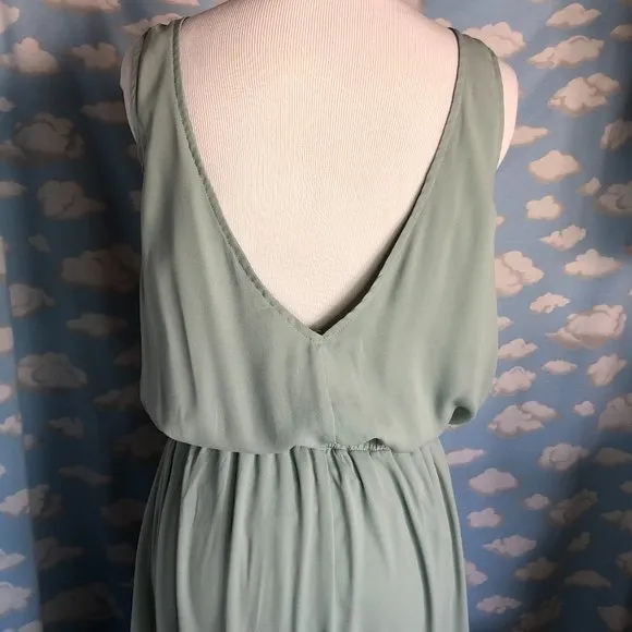 Show Me Your Mumu Kendall Maxi Dress Silver Sage (green) Crisp size L