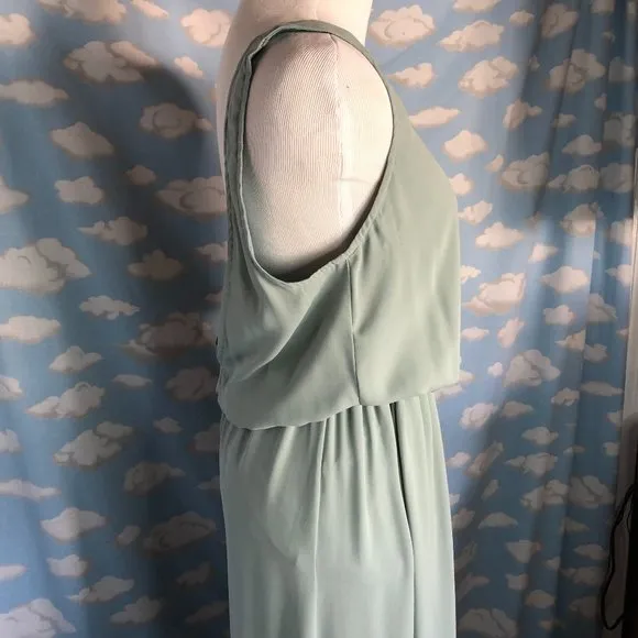 Show Me Your Mumu Kendall Maxi Dress Silver Sage (green) Crisp size L