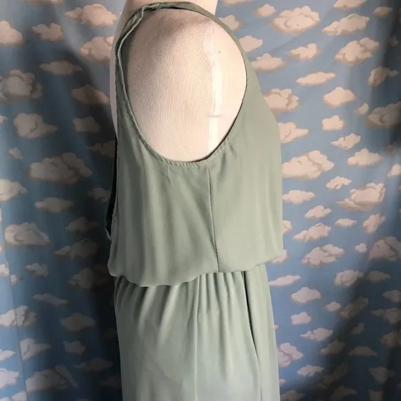 Show Me Your Mumu Kendall Maxi Dress Silver Sage (green) Crisp size L