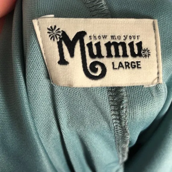 Show Me Your Mumu Kendall Maxi Dress Silver Sage (green) Crisp size L