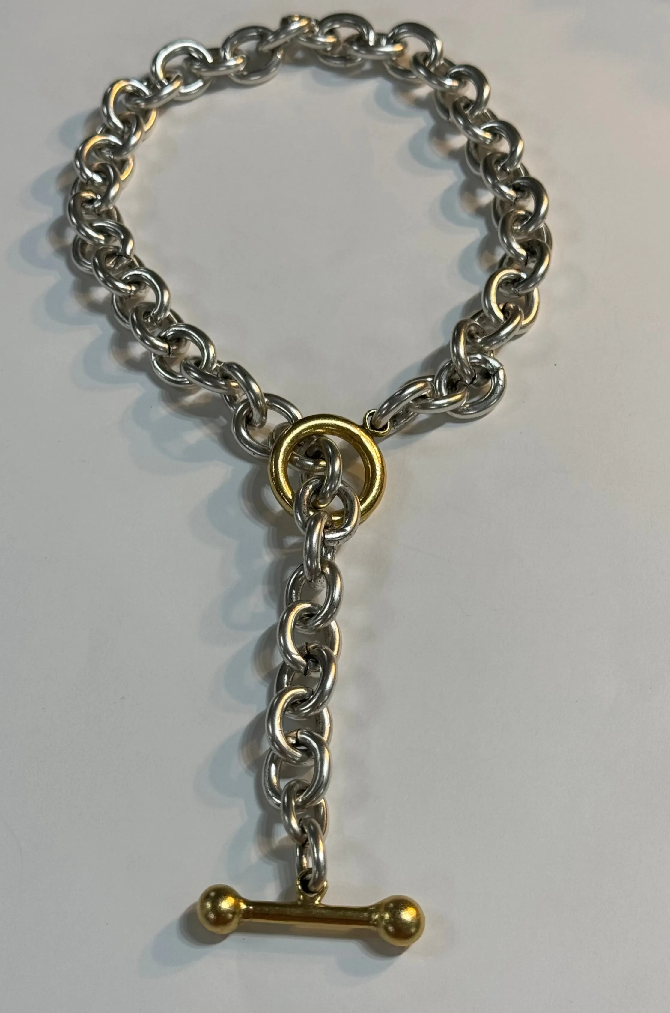 Silver Chunky Chain Gold Closure