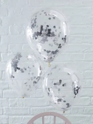 Silver Confetti Balloons