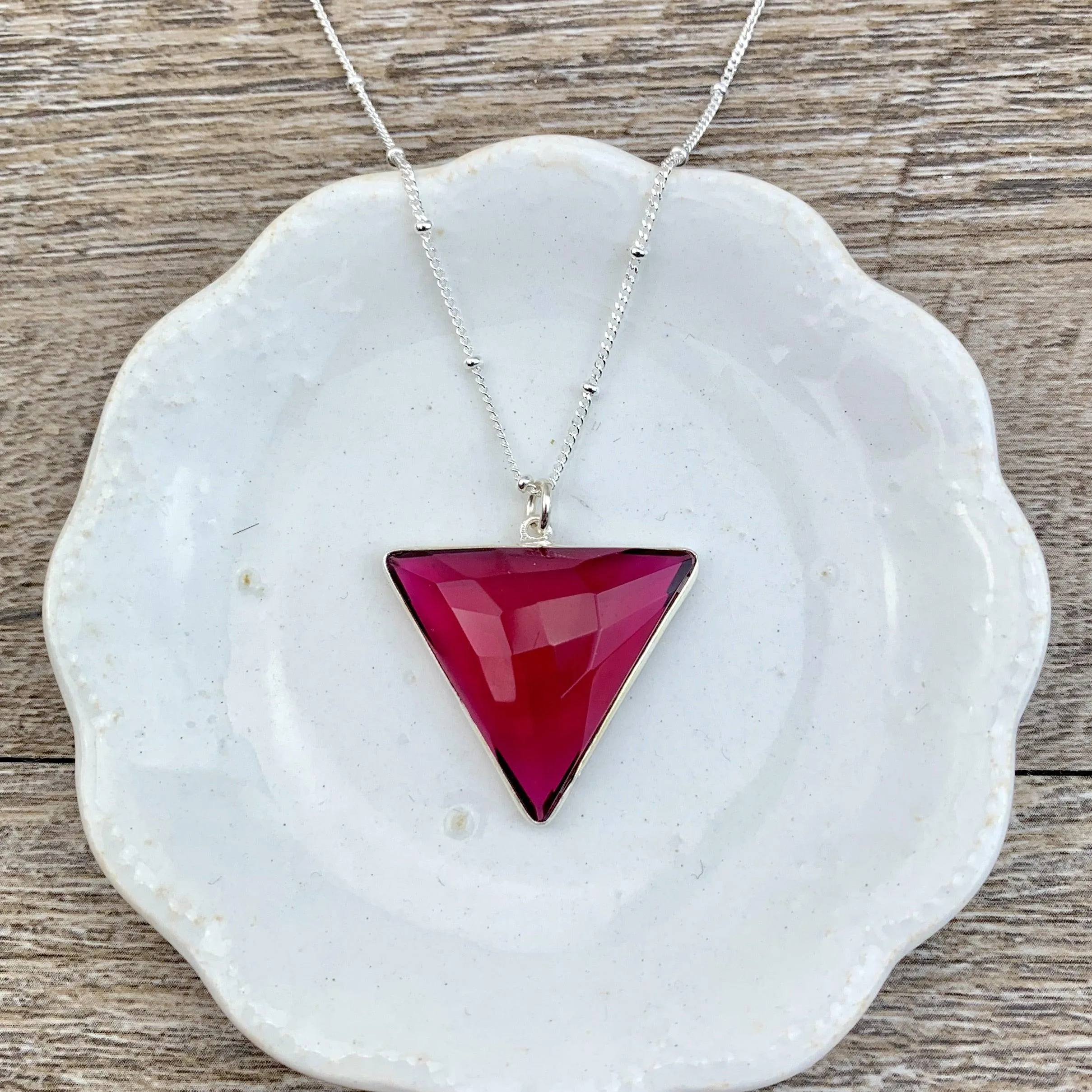 Simple Alexa Triangle Large Gem Necklace