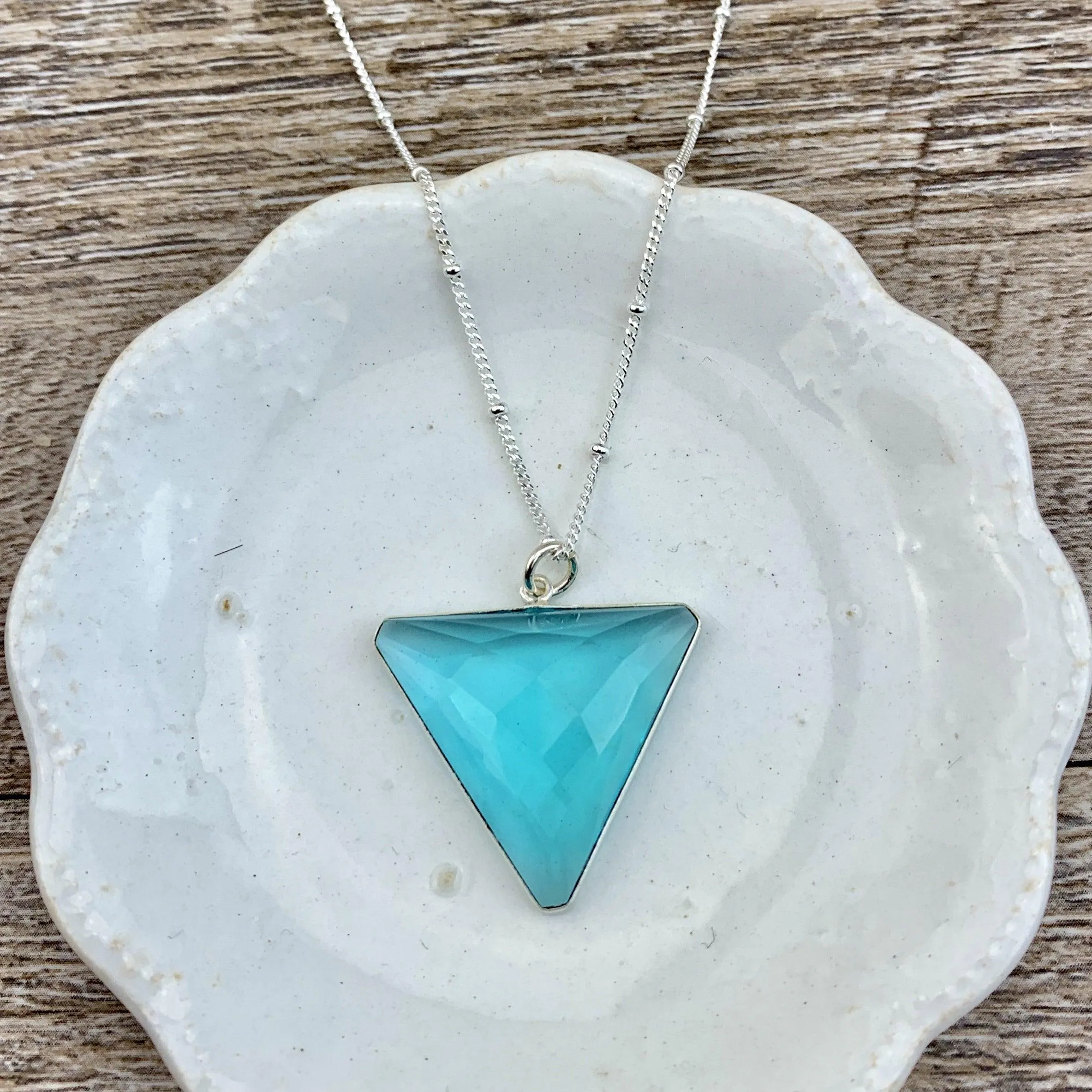 Simple Alexa Triangle Large Gem Necklace