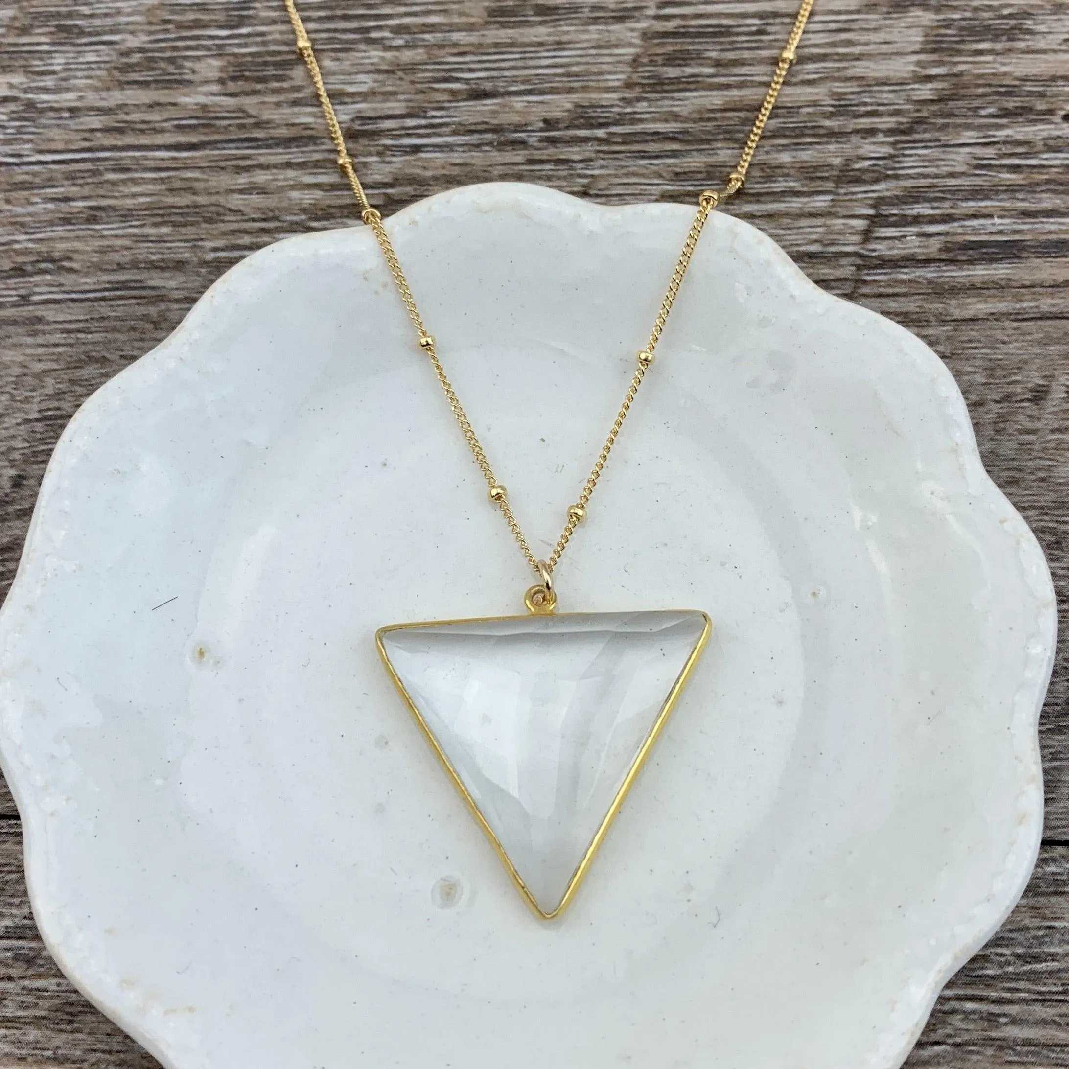 Simple Alexa Triangle Large Gem Necklace