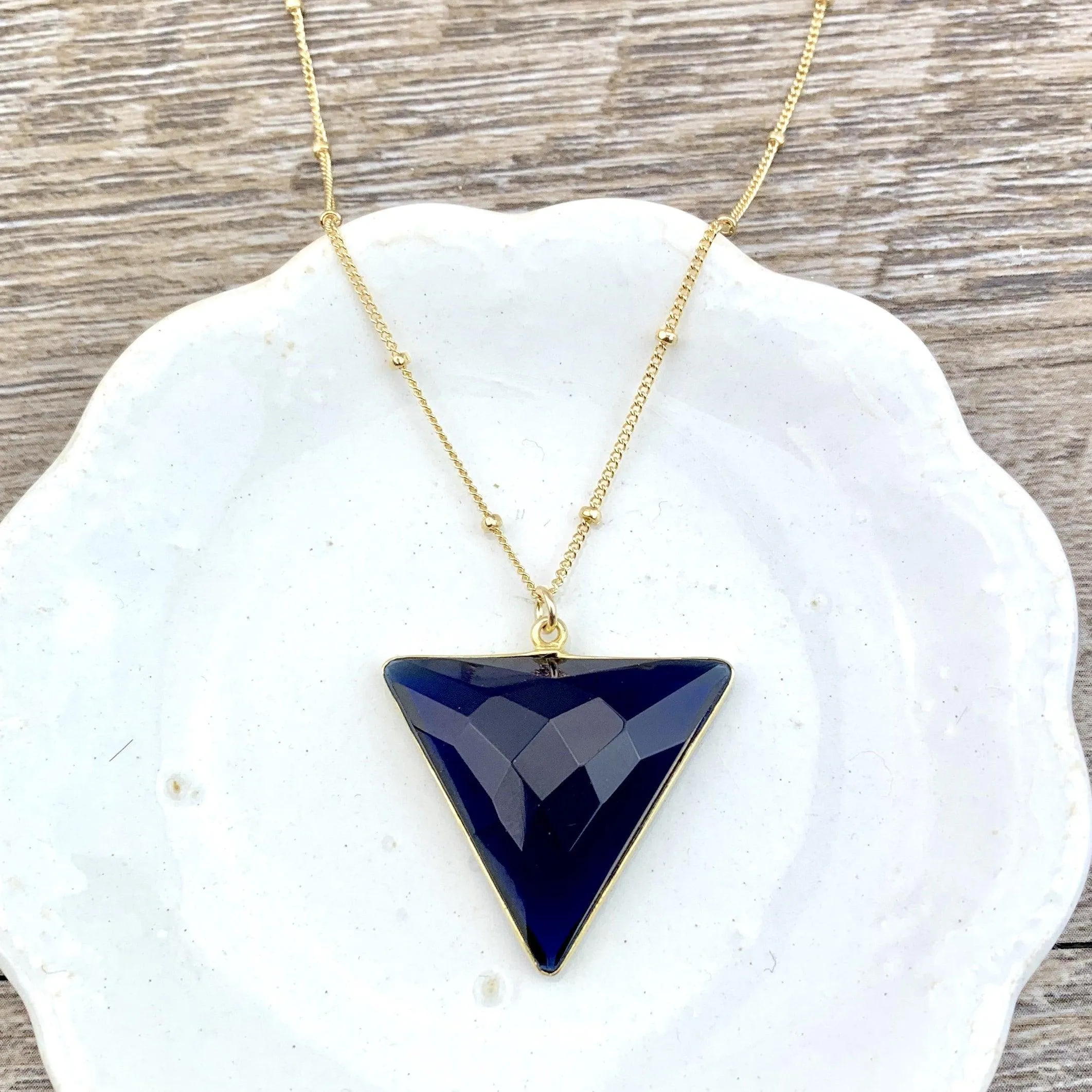 Simple Alexa Triangle Large Gem Necklace