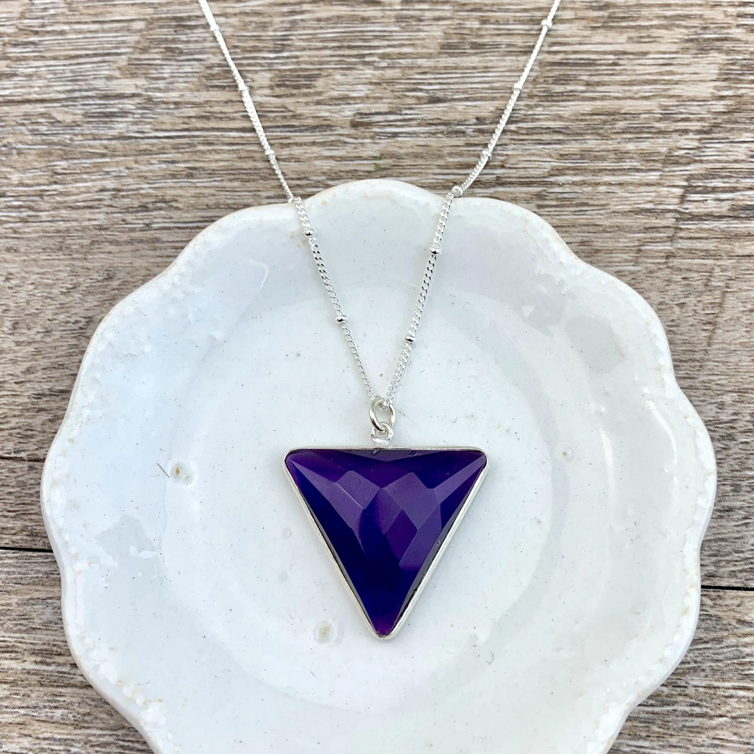 Simple Alexa Triangle Large Gem Necklace
