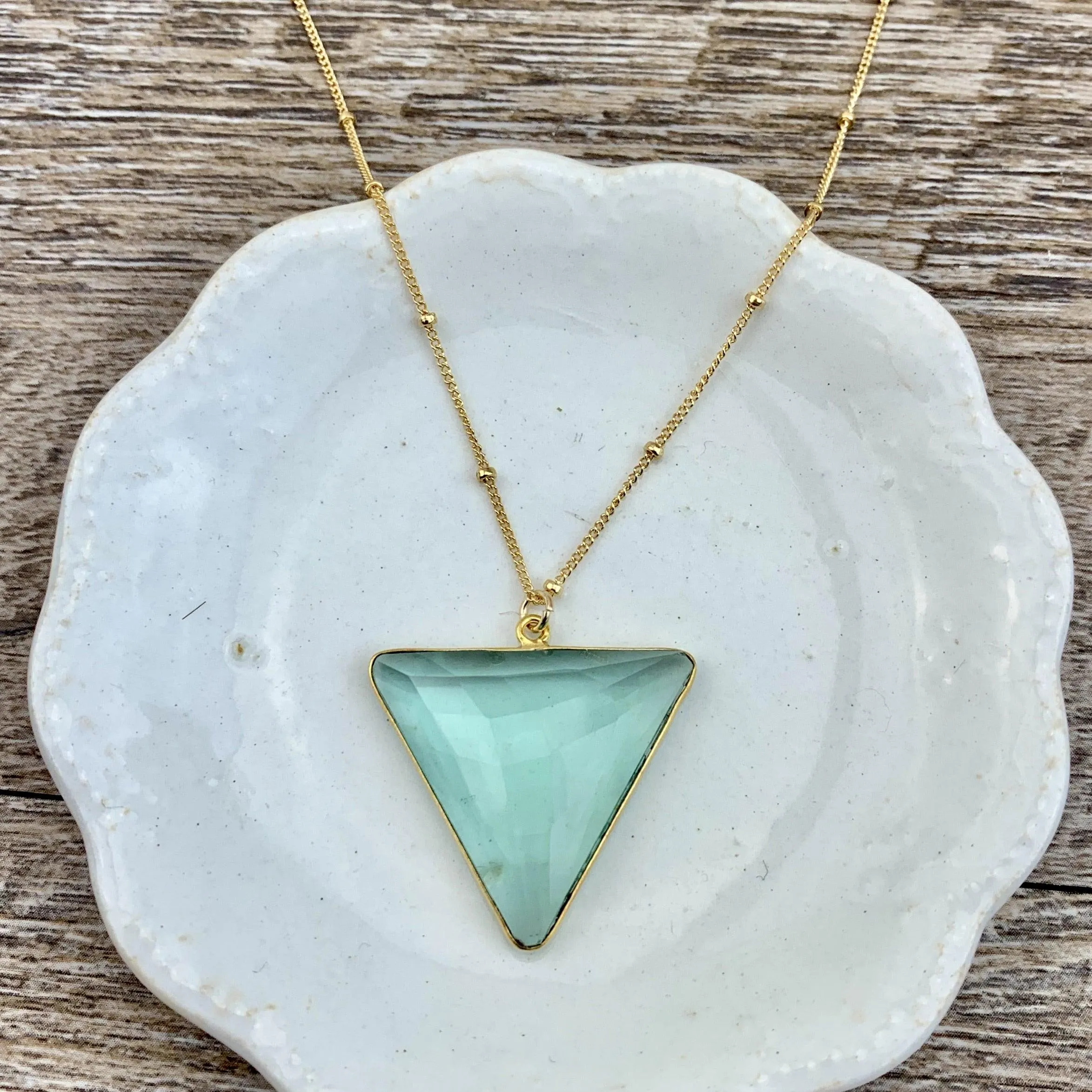 Simple Alexa Triangle Large Gem Necklace