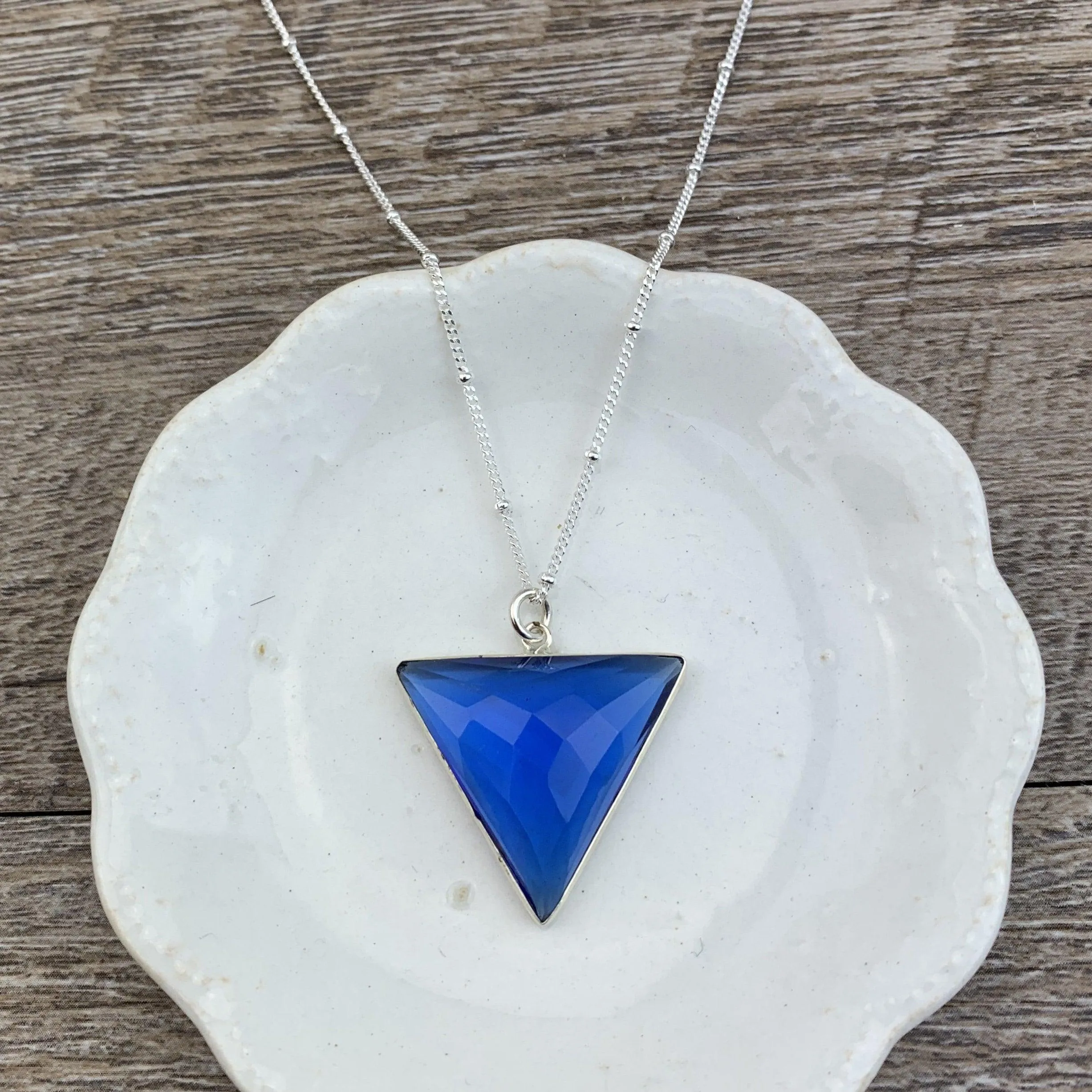 Simple Alexa Triangle Large Gem Necklace