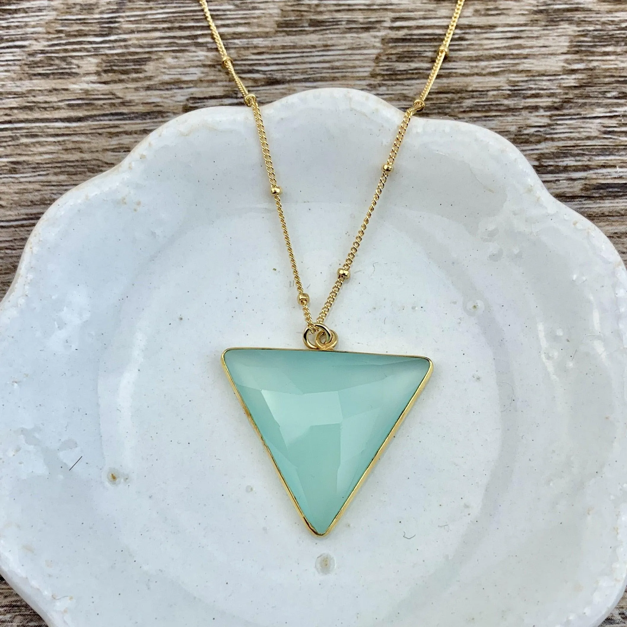 Simple Alexa Triangle Large Gem Necklace