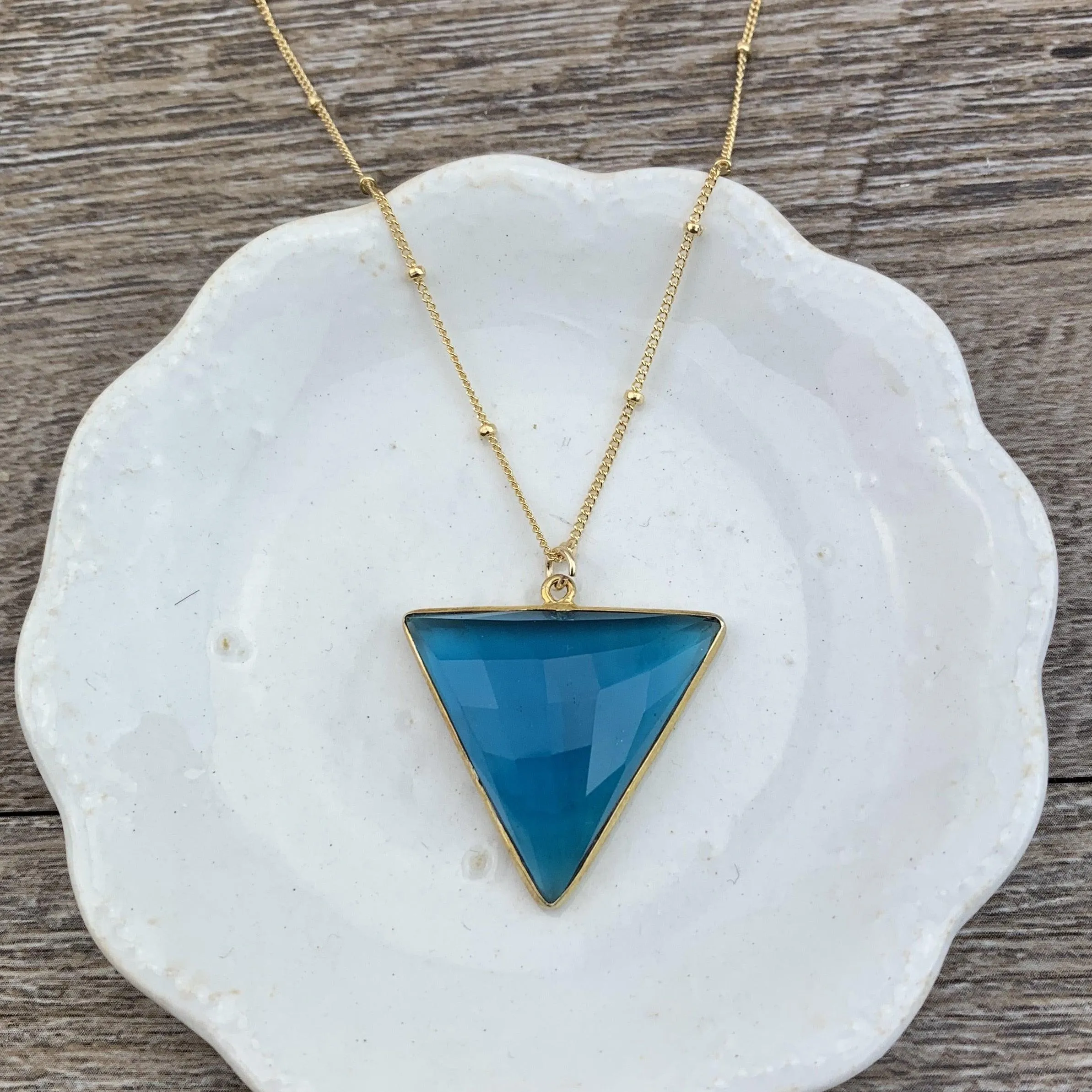 Simple Alexa Triangle Large Gem Necklace