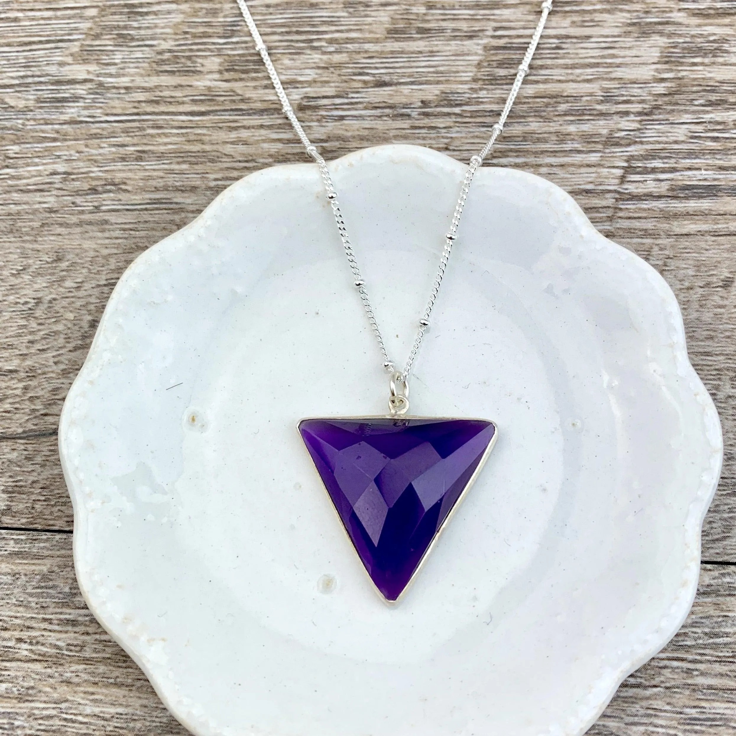 Simple Alexa Triangle Large Gem Necklace