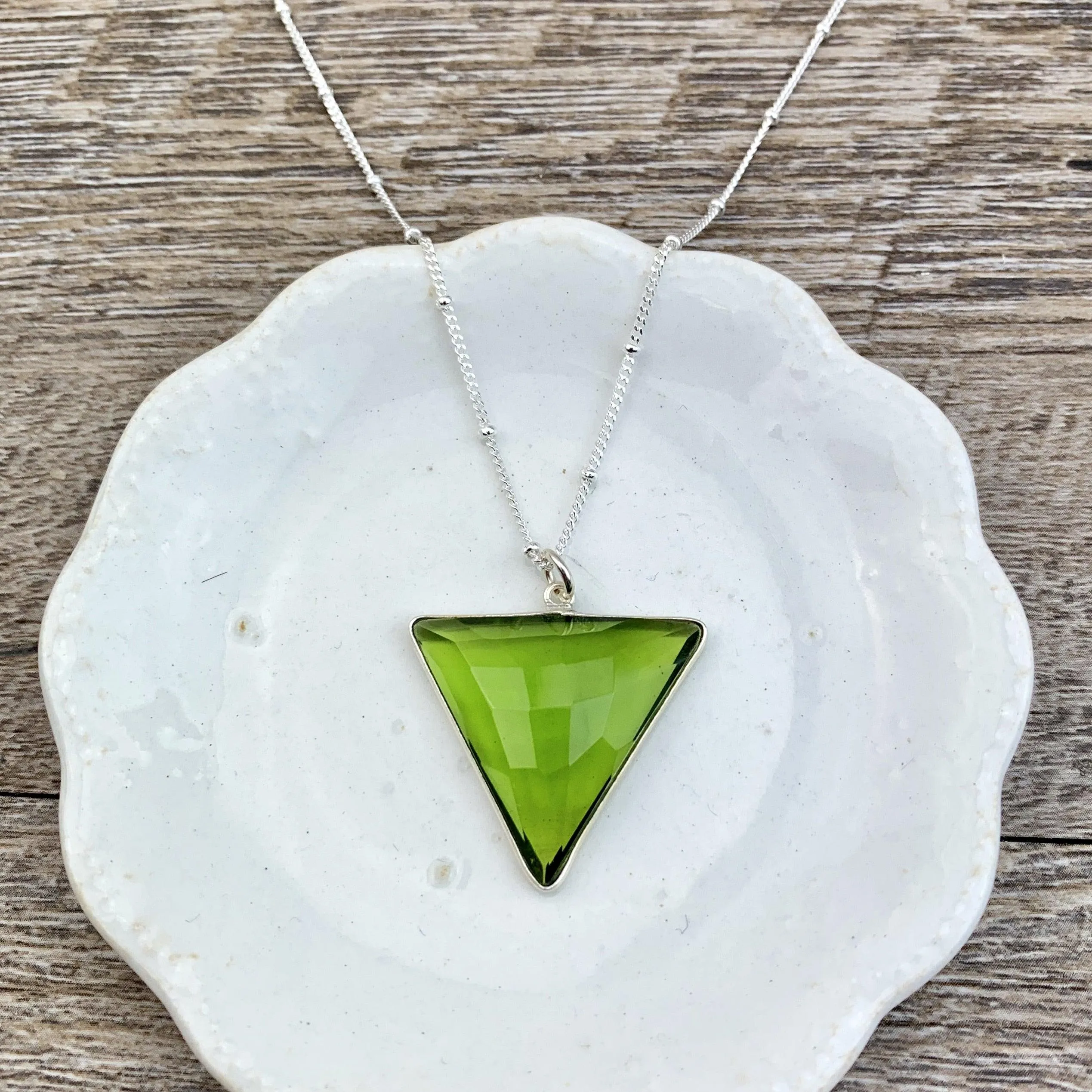 Simple Alexa Triangle Large Gem Necklace