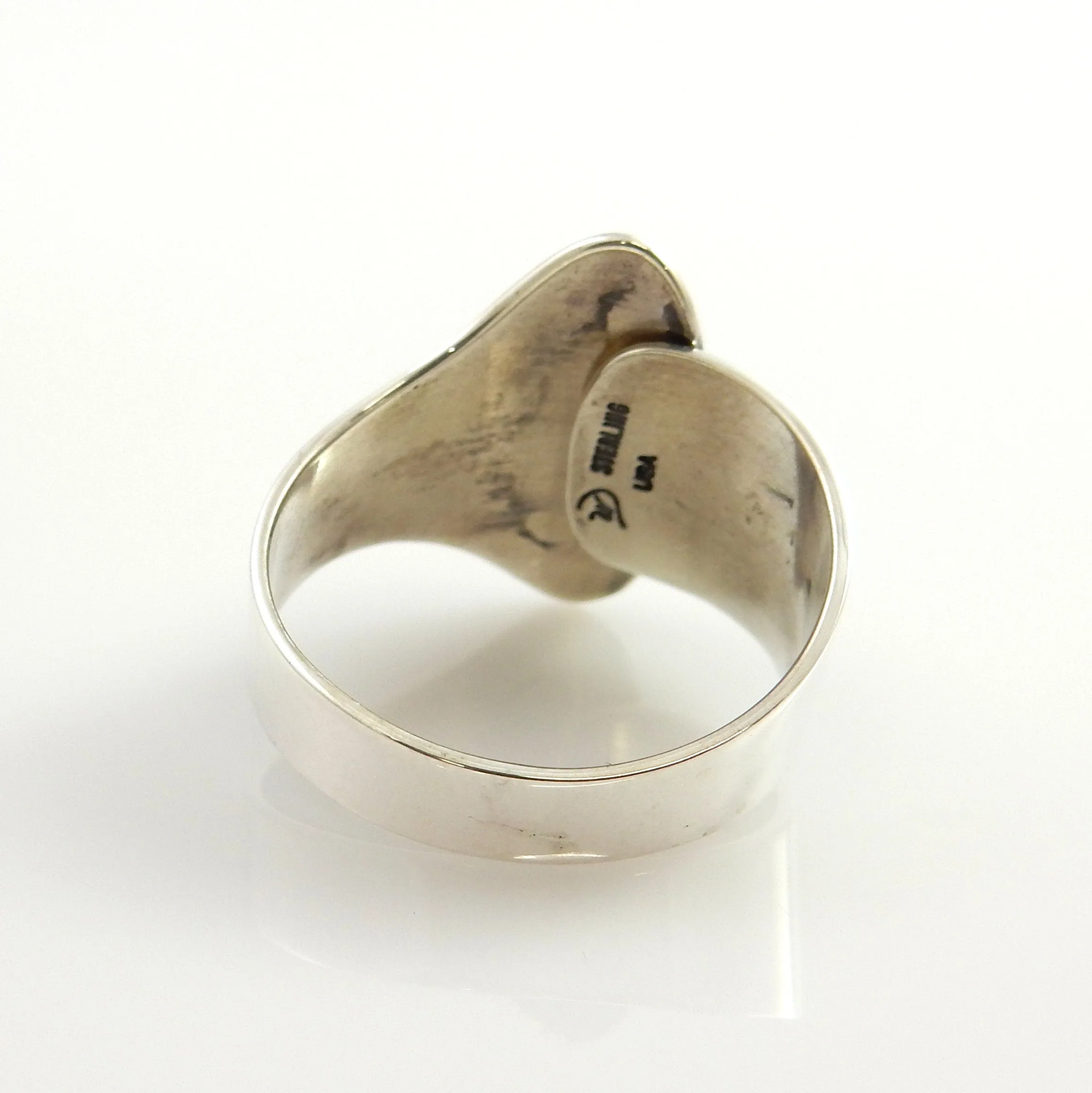 Simple Blue Turquoise Adjustable Ring Size 7