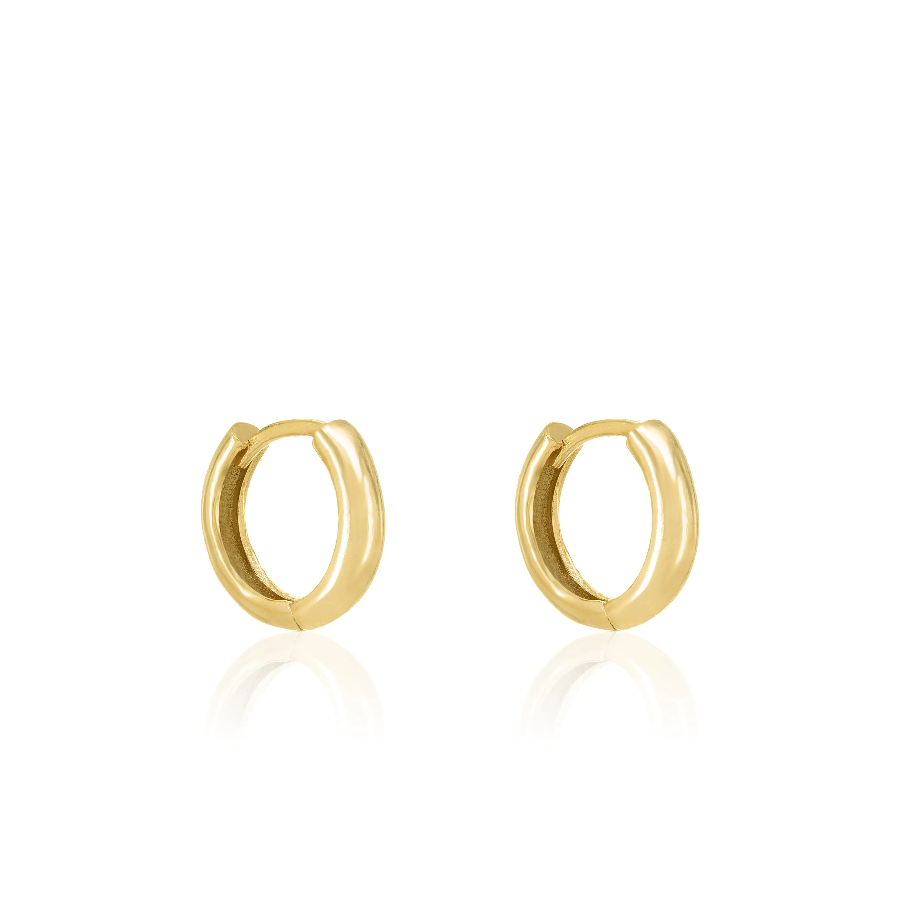 Simple Circle Curbed Hoop Earrings - Small