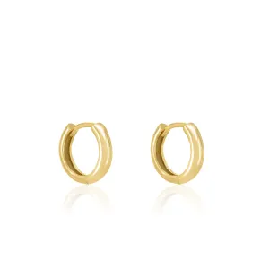 Simple Circle Curbed Hoop Earrings - Small