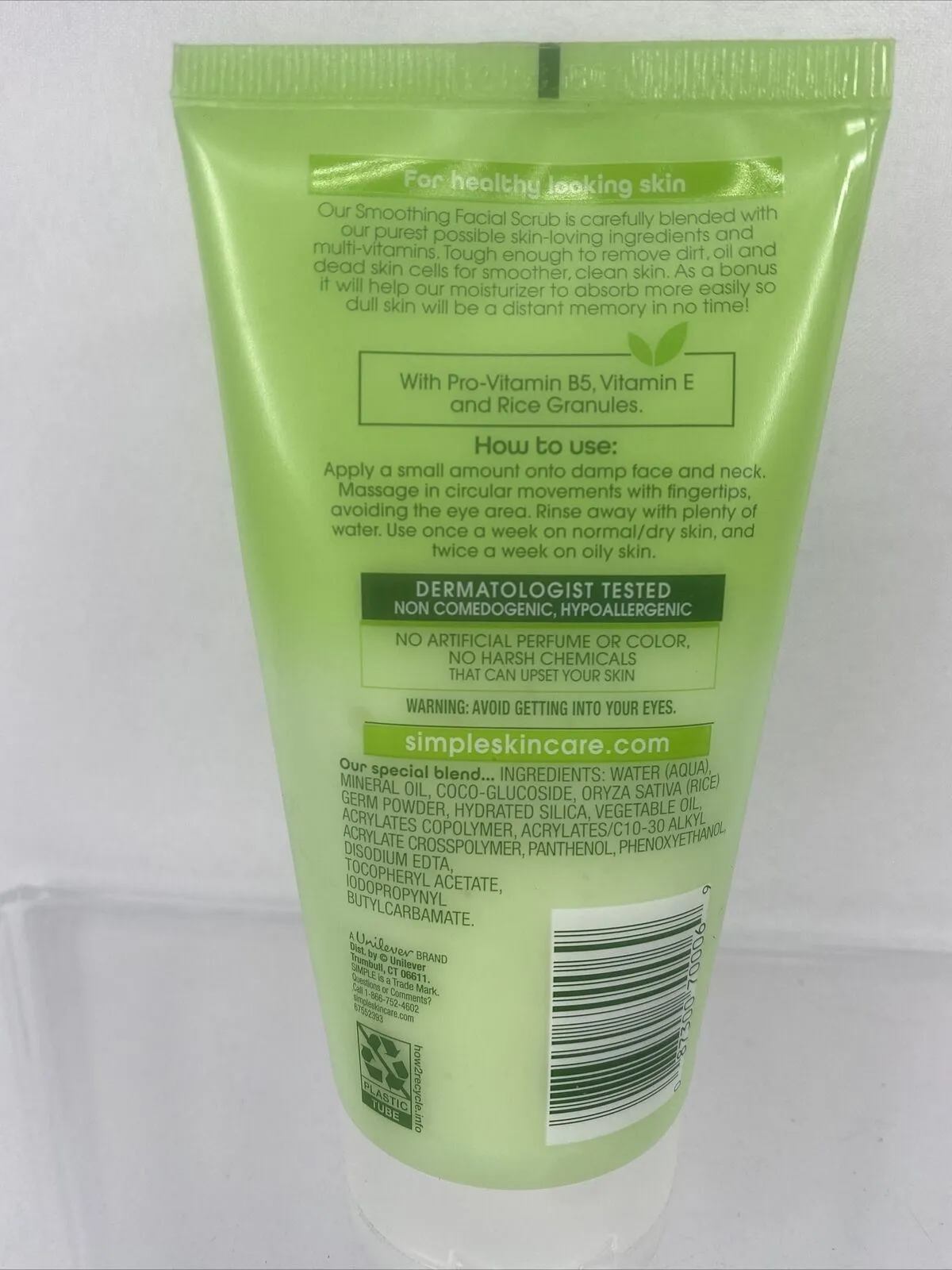 Simple Facial Scrub Smoothing  Vitamin E B5 Gently Exfoliates DISCONTINUED 5oz