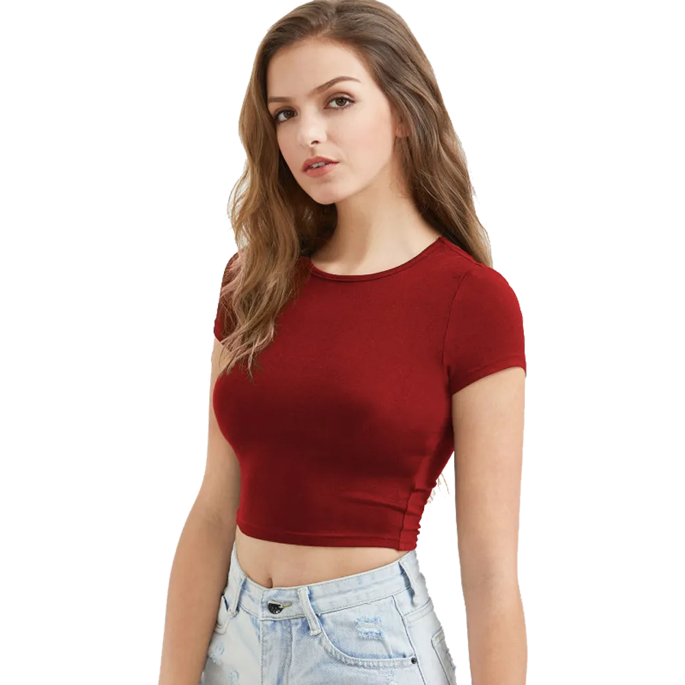 Simple half sleeve crop top