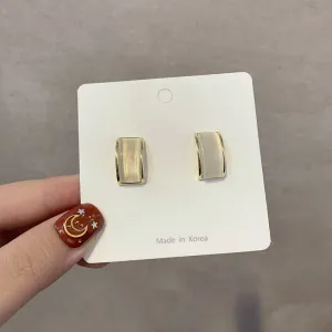 Simple hundred-touch cat-eye stone arc 925 ear pin