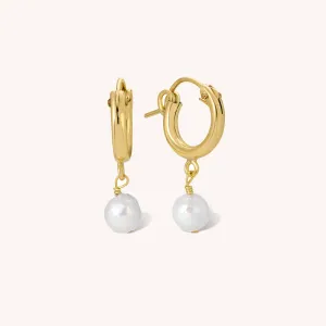 Simple Pearl Hoops