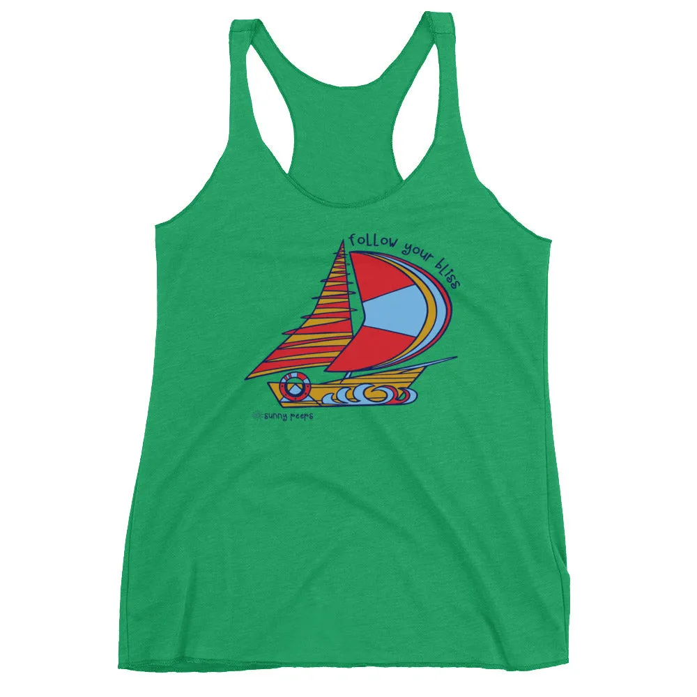 Simple Sailboat - Women's Racerback Tank