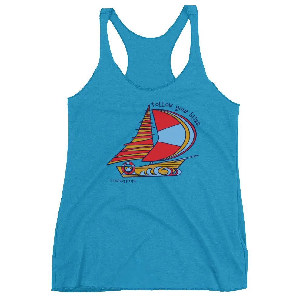Simple Sailboat - Women's Racerback Tank