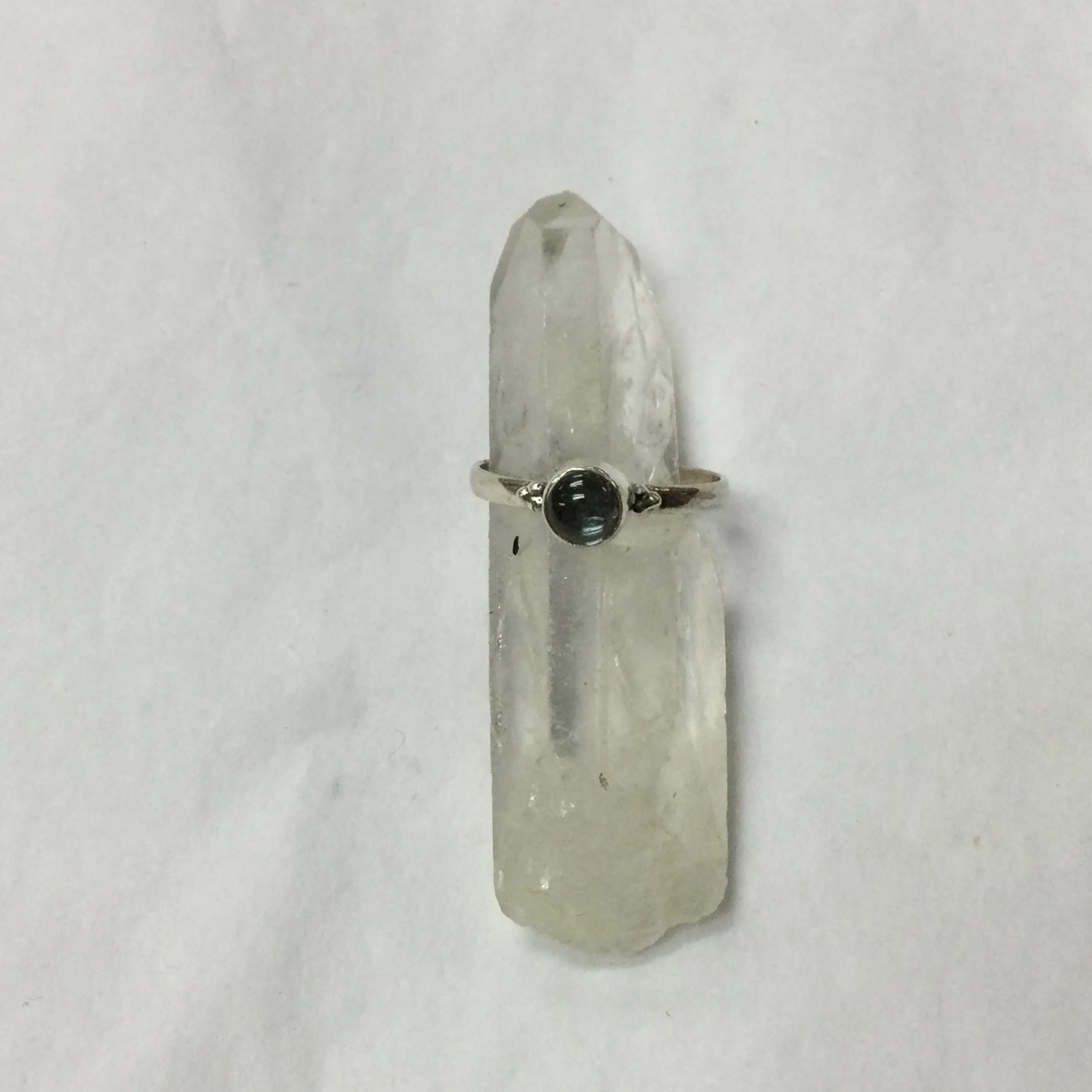 Simple Silver Gemstone Ring - Aquamarine