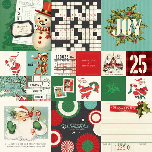 Simple Stories - Holly Jolly - 2x2 / 4x4 Elements - 12x12 Single Sheet