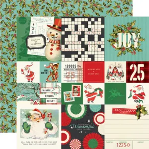 Simple Stories - Holly Jolly - 2x2 / 4x4 Elements - 12x12 Single Sheet