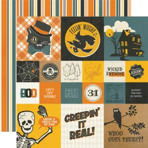 Simple Stories - Scary Stories - 12x12 Single Sheet - 2x2/4x4 Elements