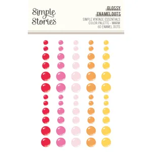 Simple Stories - Simple Vintage Essentials Color Palette - Glossy Enamel Dots / Warm