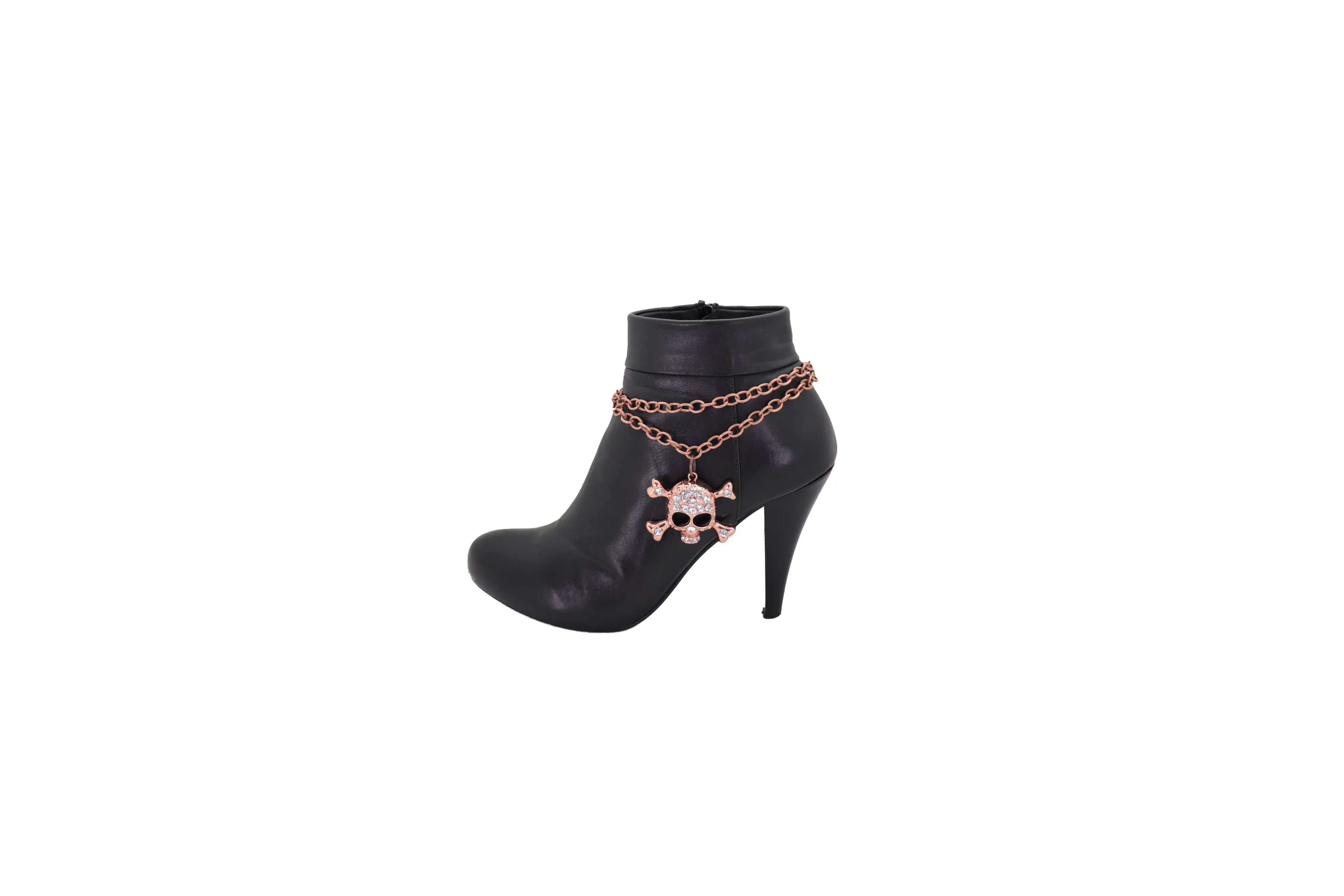 Skull & Cross Bones Skeleton Pendant Metal Boot Chain