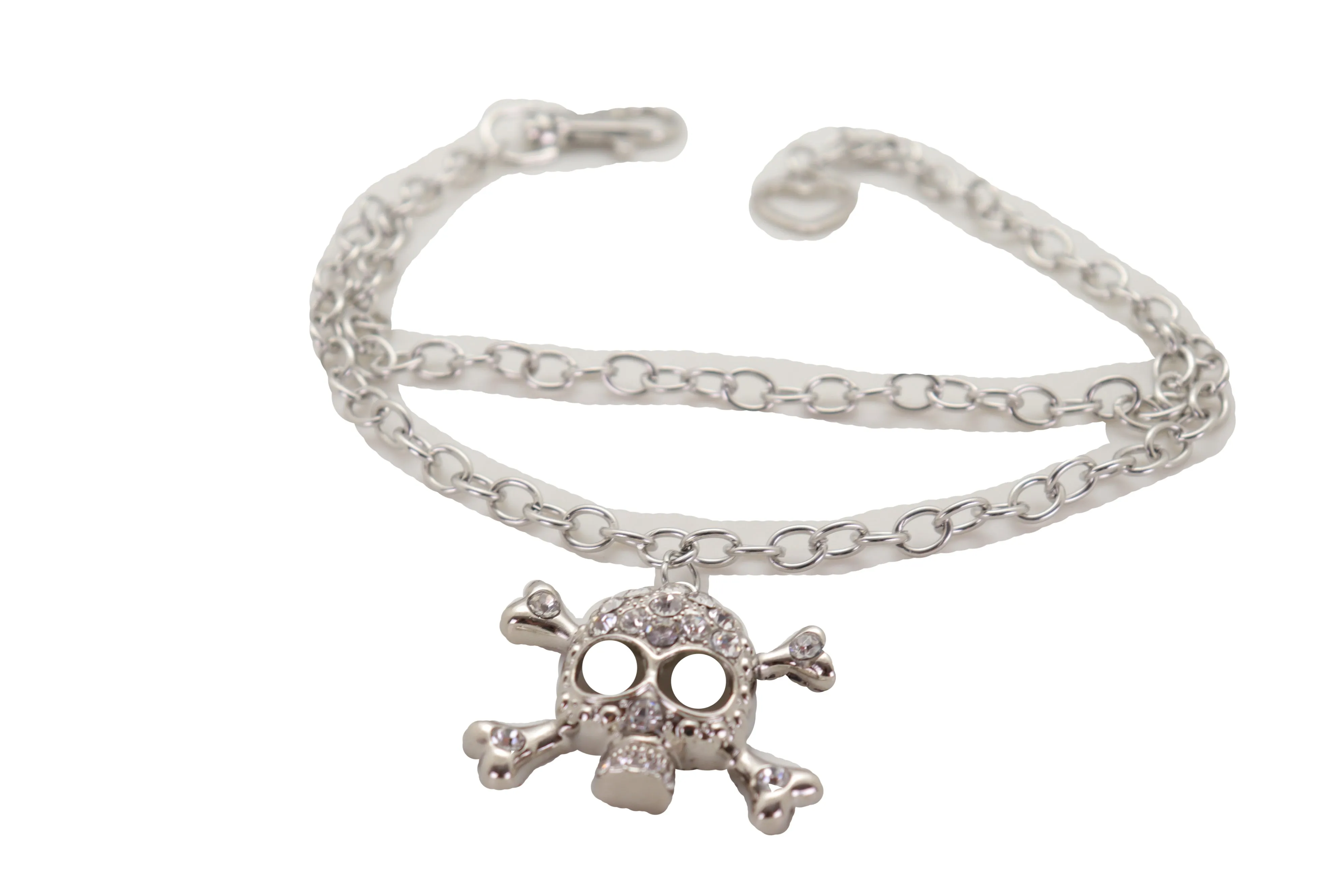 Skull & Cross Bones Skeleton Pendant Metal Boot Chain