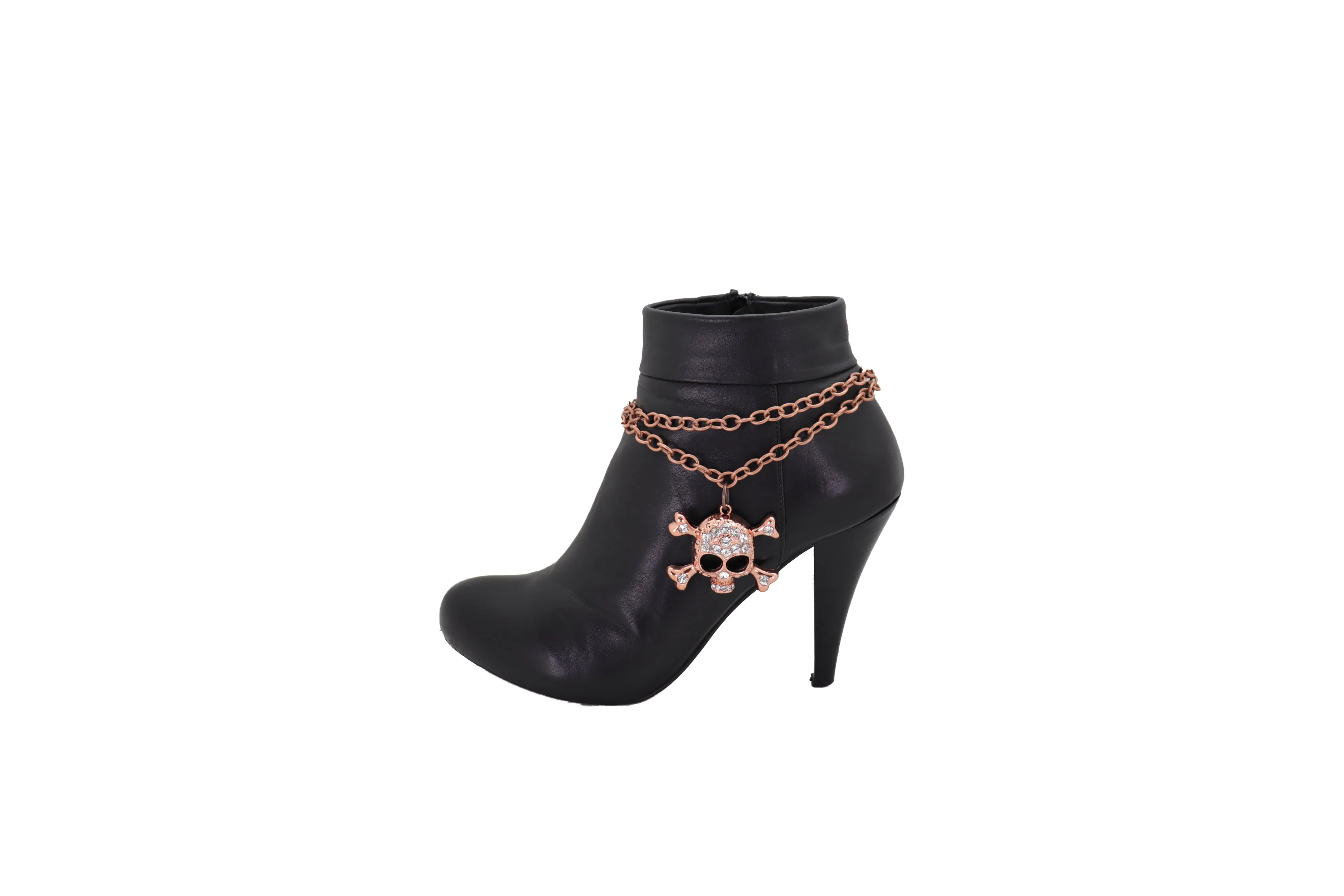Skull & Cross Bones Skeleton Pendant Metal Boot Chain