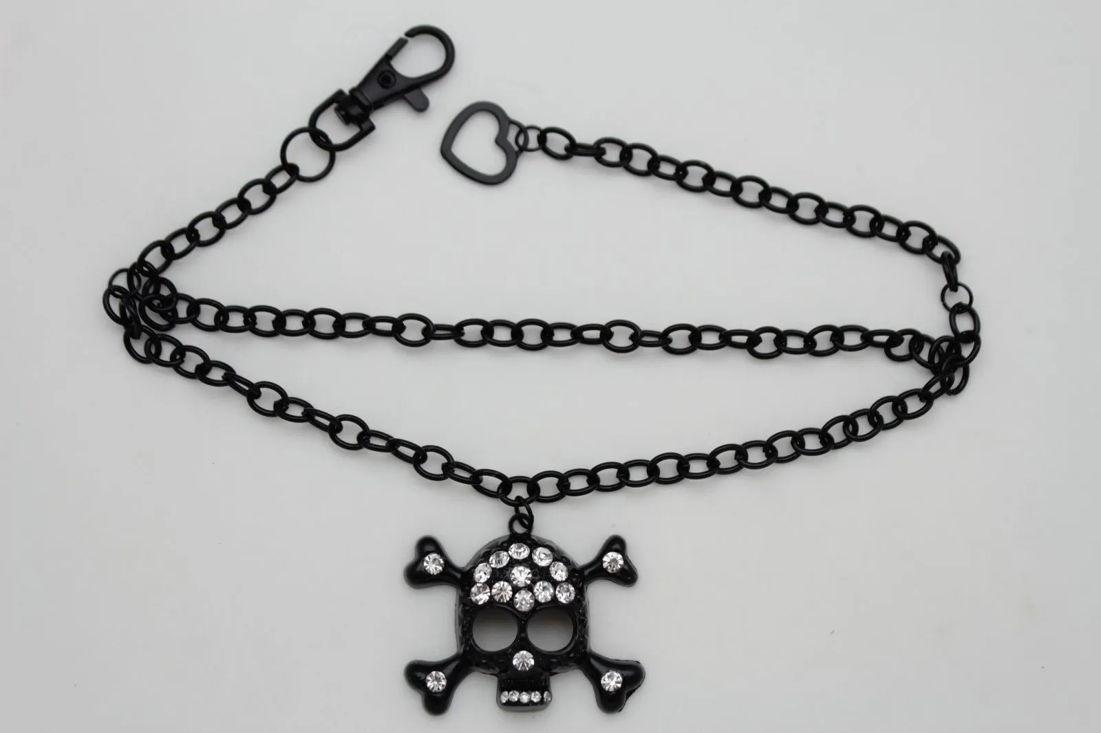 Skull & Cross Bones Skeleton Pendant Metal Boot Chain