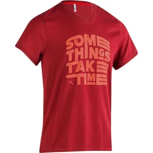 Slim-Fit Gym & Pilates T-Shirt - Burgundy Print