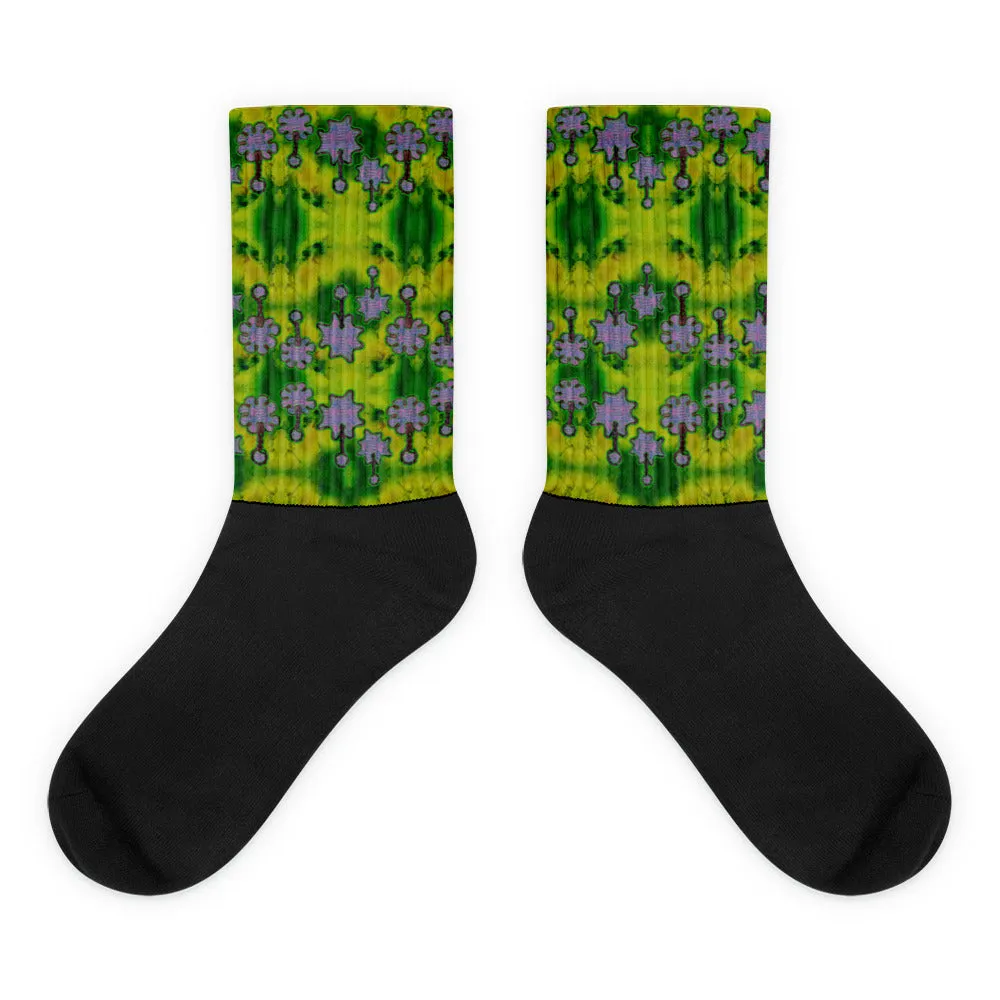 Socks (Unisex)(Grail Night Flower) RJSTH@Fabric#5 RJSTHW2021 RJS