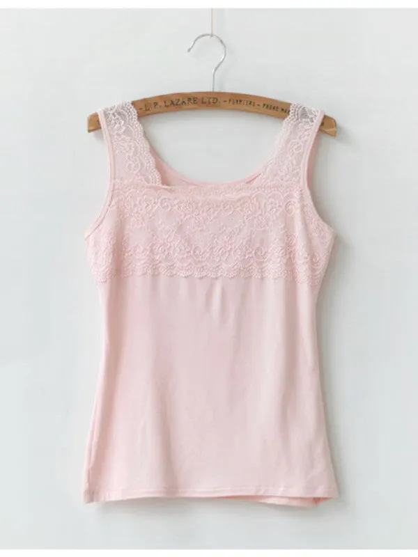 soft lace cotton tank