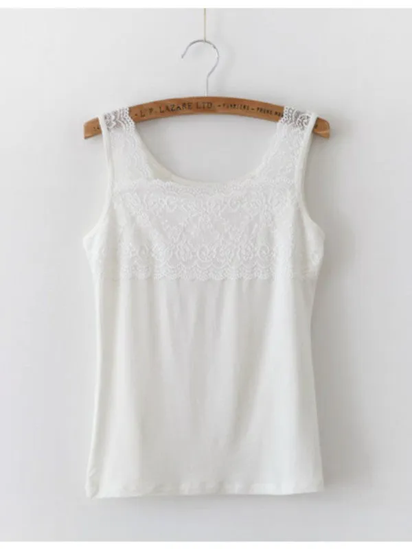 soft lace cotton tank