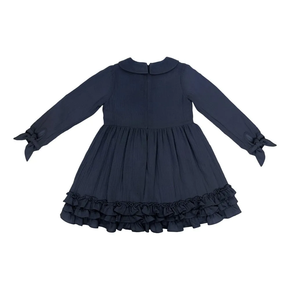 Soft Navy Ruffle Dress