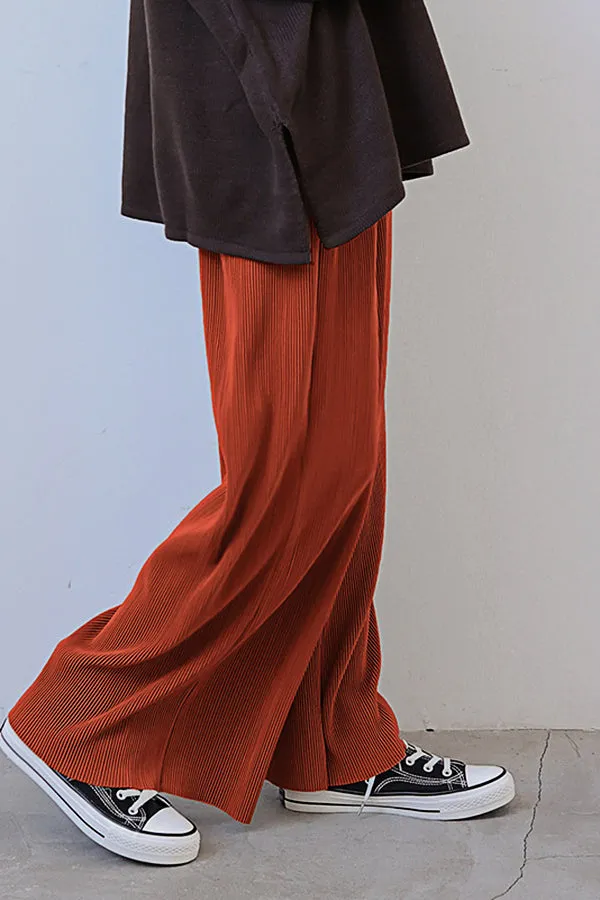 Solid Color Loose Slacks (Fit 99 To 165lbs)