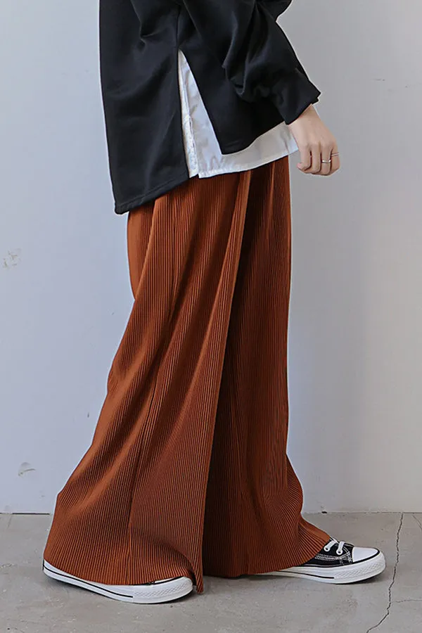 Solid Color Loose Slacks (Fit 99 To 165lbs)