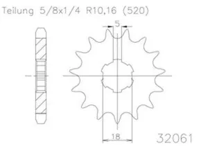 SPROCKET FRONT PSYCHIC MILD CARBON STEEL KAWASAKI KX125 94-10