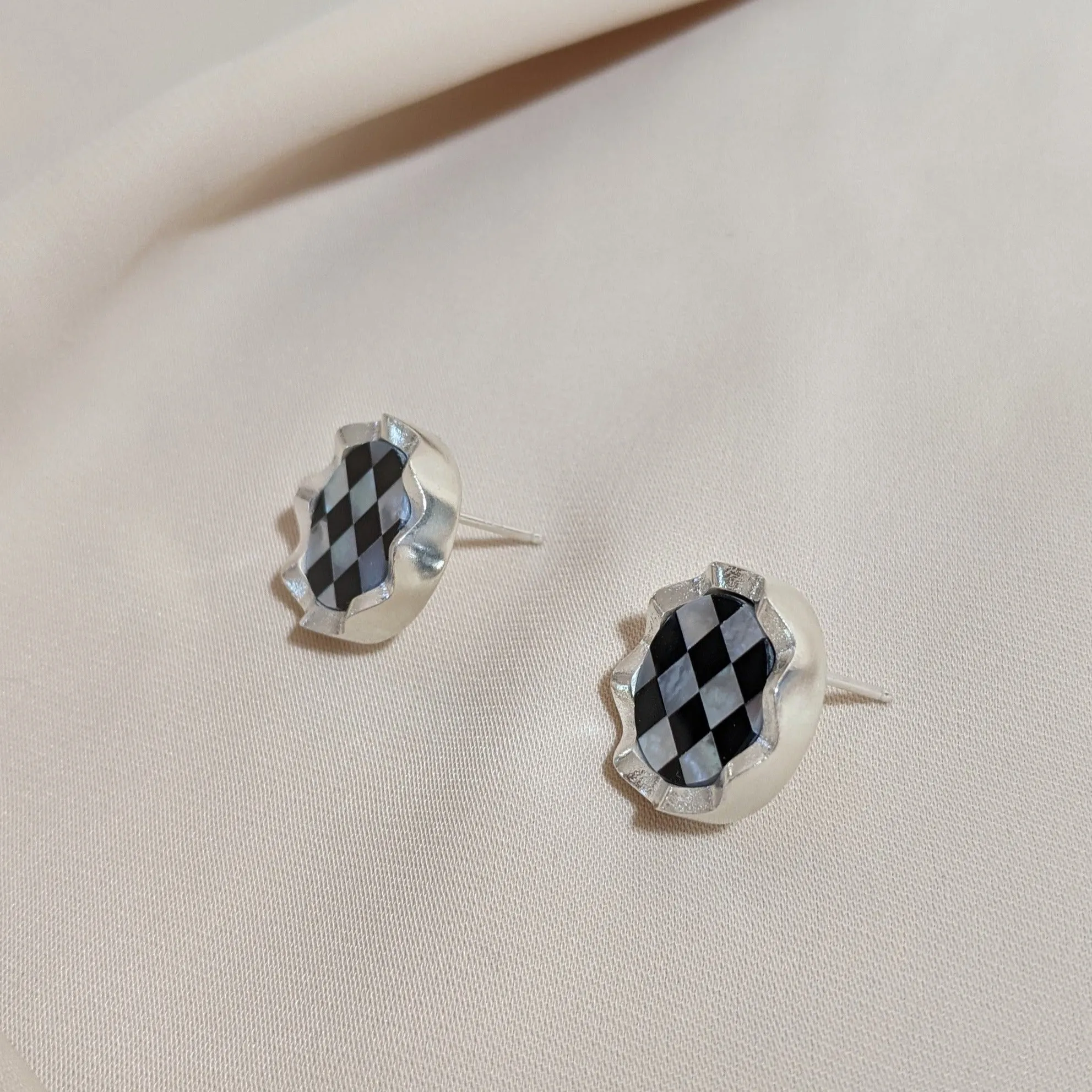 Squiggly Inlay Earrings (5 stone options)