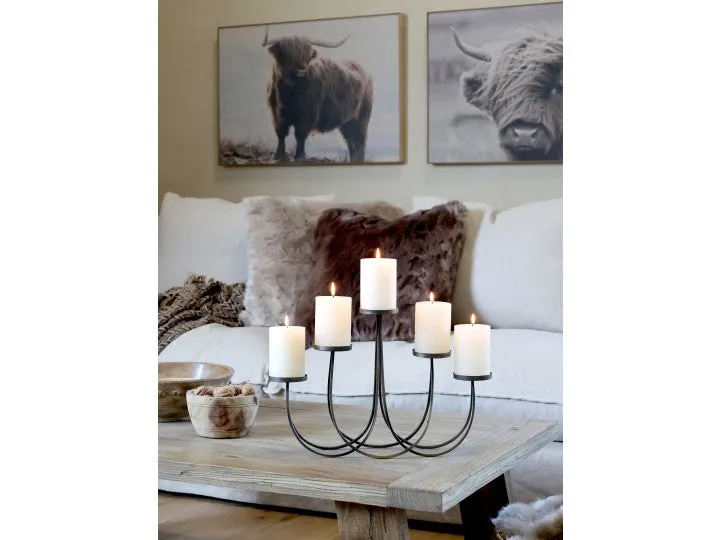 Stage m. 5 lysholdere til bloklys - Chic Antique