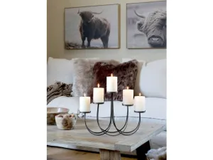 Stage m. 5 lysholdere til bloklys - Chic Antique