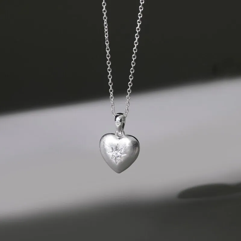 Starry Night Heart Pendant Necklace